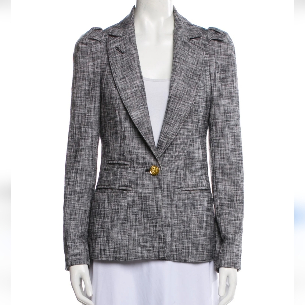 Smythe Crosshatch Box Pleat Blazer Size 4